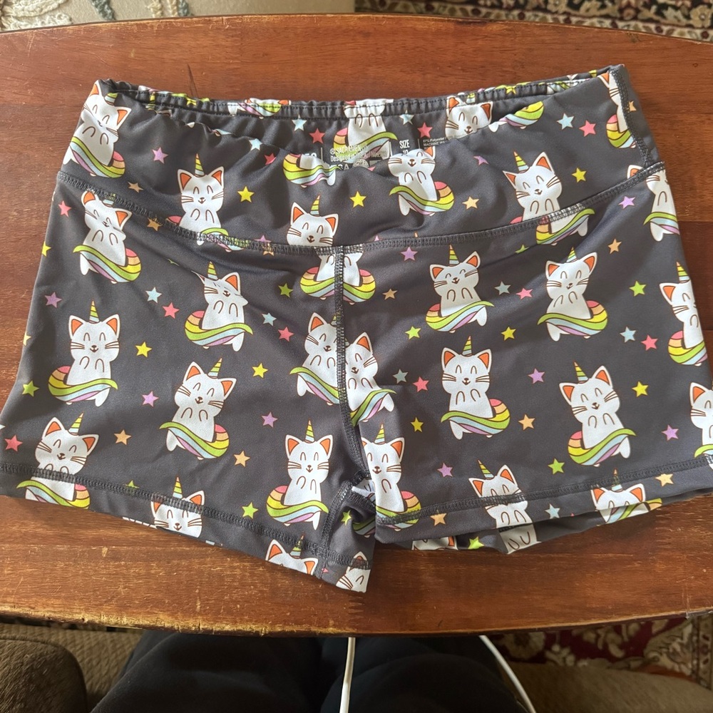 IAB MFG workout shorts. Unicorn cat. Like New